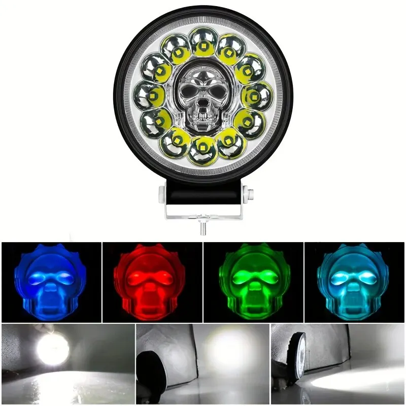 4inch RGB 12V 24V LED Work Light Bar for Car Motorcycle Spot Off Road 4x4 Truck SUV Boat ATV Tractor Headlight Driving Lights
