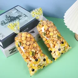25pcs Little Bee Printed Candy Bags Plastic Cellophane DIY Pouch Bags Party Decor Cookie Wrapping Bag Birthday Party Supplies