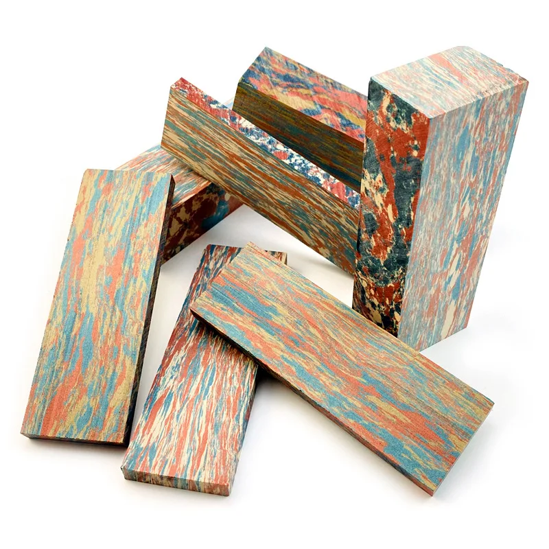 2 Types 120X40X8 120X40X30MM Stable Colored Laminated Wood Board Pattern Cured Wood Color Patterned Stable Wood Handle Material