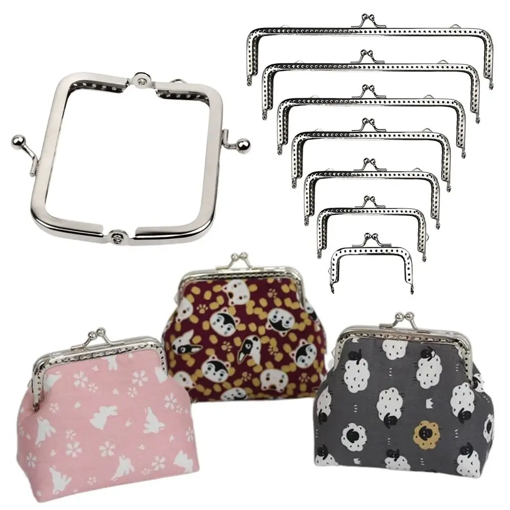 Purse Clasp Frame Bag Kiss Clasp Lock Vintage Metal Purse Frame for DIY Craft Purse Bag Making