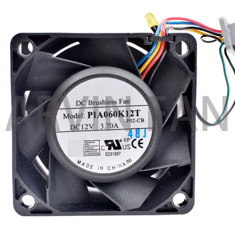 PIA060K12T 6cm 60mm Fan 60x60x38mm DC12V 3.70A Super Large Air Volume Cooling Fan For Server Chassis Or Retrofit