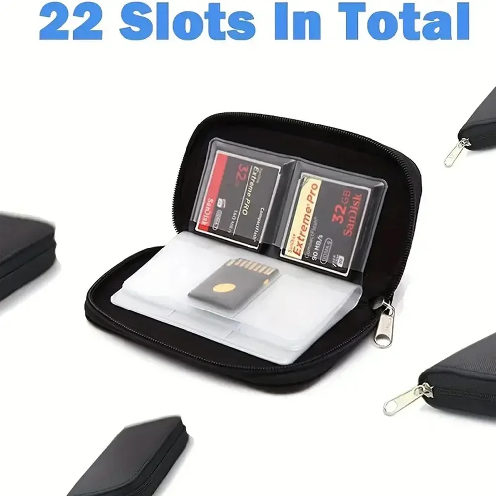2026 Memory Card Storage Bag Carrying Case Holder Wallet 22 Slots for CF/SD/Micro SD/SDHC/MS/DS Game Accessories memory card box