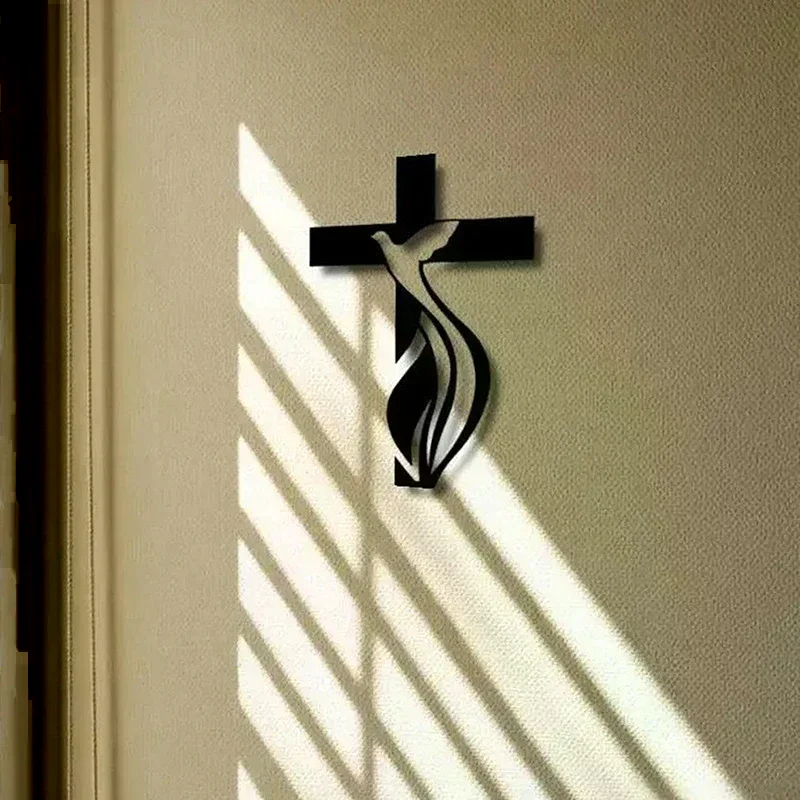 1PC Cross Art, Modern Religious Metal Wall Decor, Praying Hands Design, Easy To Hang, Perfect For Living Room And New Home Gifts