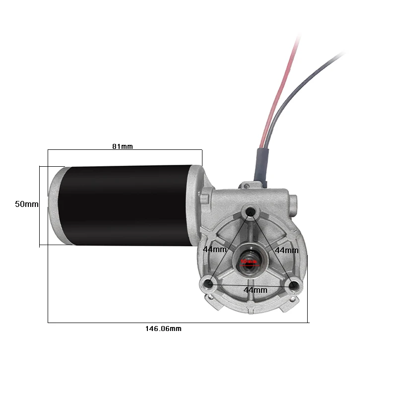 Small Size Engine 12V 24V 36V 48V Low Speed Electric Brushed Worm Gear Eletrical DC Motor With Gearbox