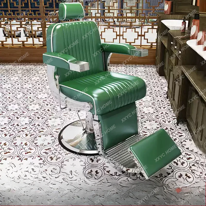 Hair salon hair salon special perm, dyeing and cutting hair chair men's retro oil head chair can lie down, shave and shave seat