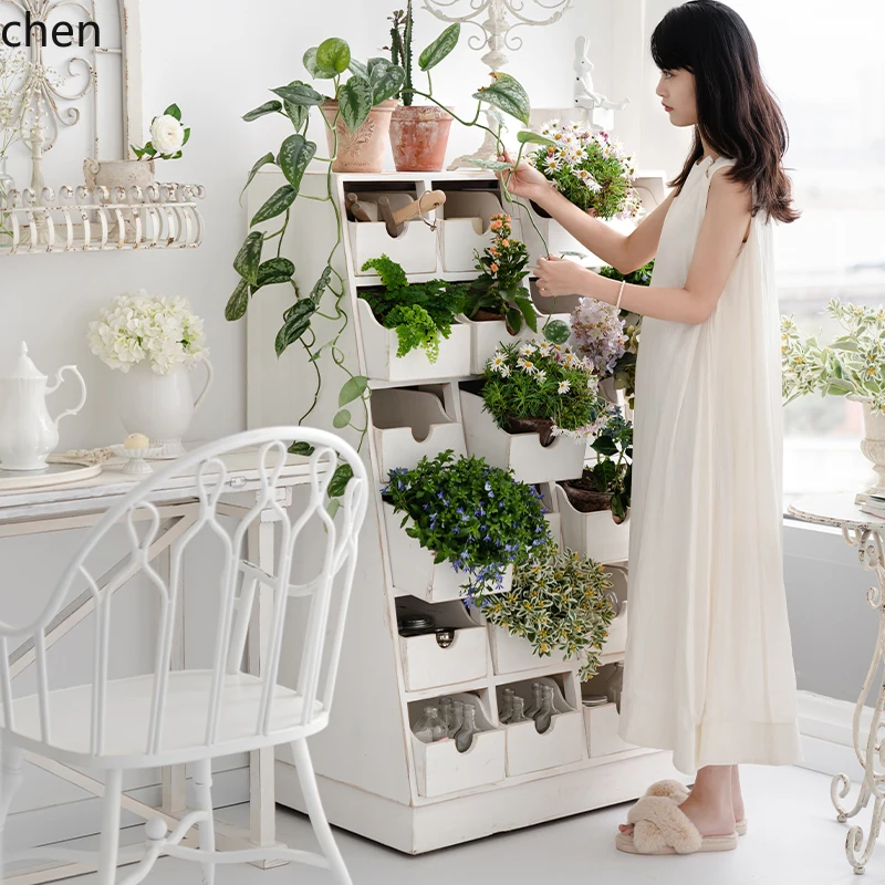 QZT home storage locker living room dining side drawer mobile solid wood chest