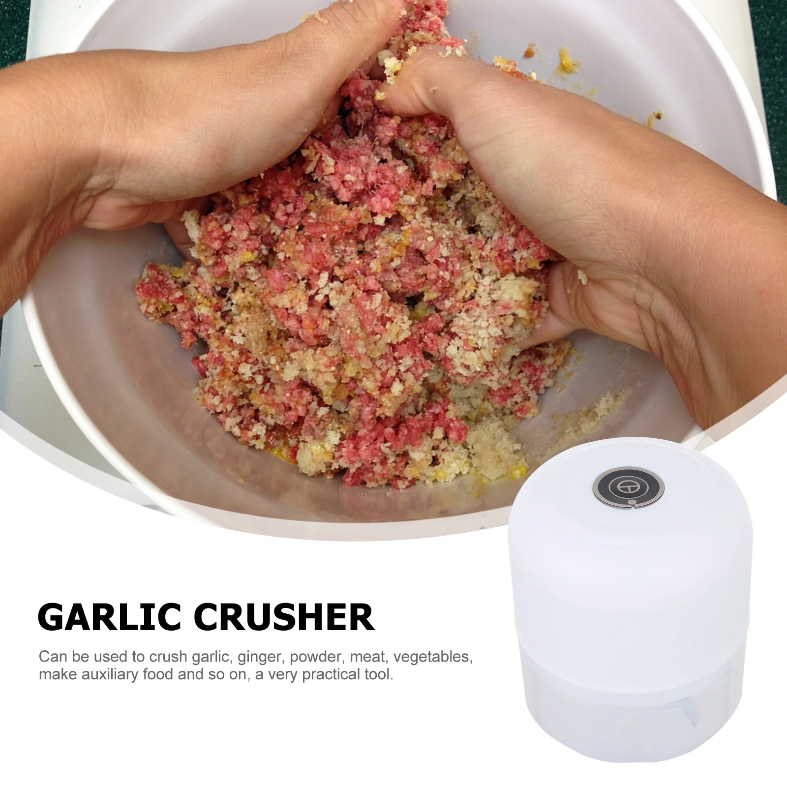 

1 Set Electric Garlic Stainless Steel Mincer Tool For Ginger Vegetables Fruit Mashing Kitchen Food Processor