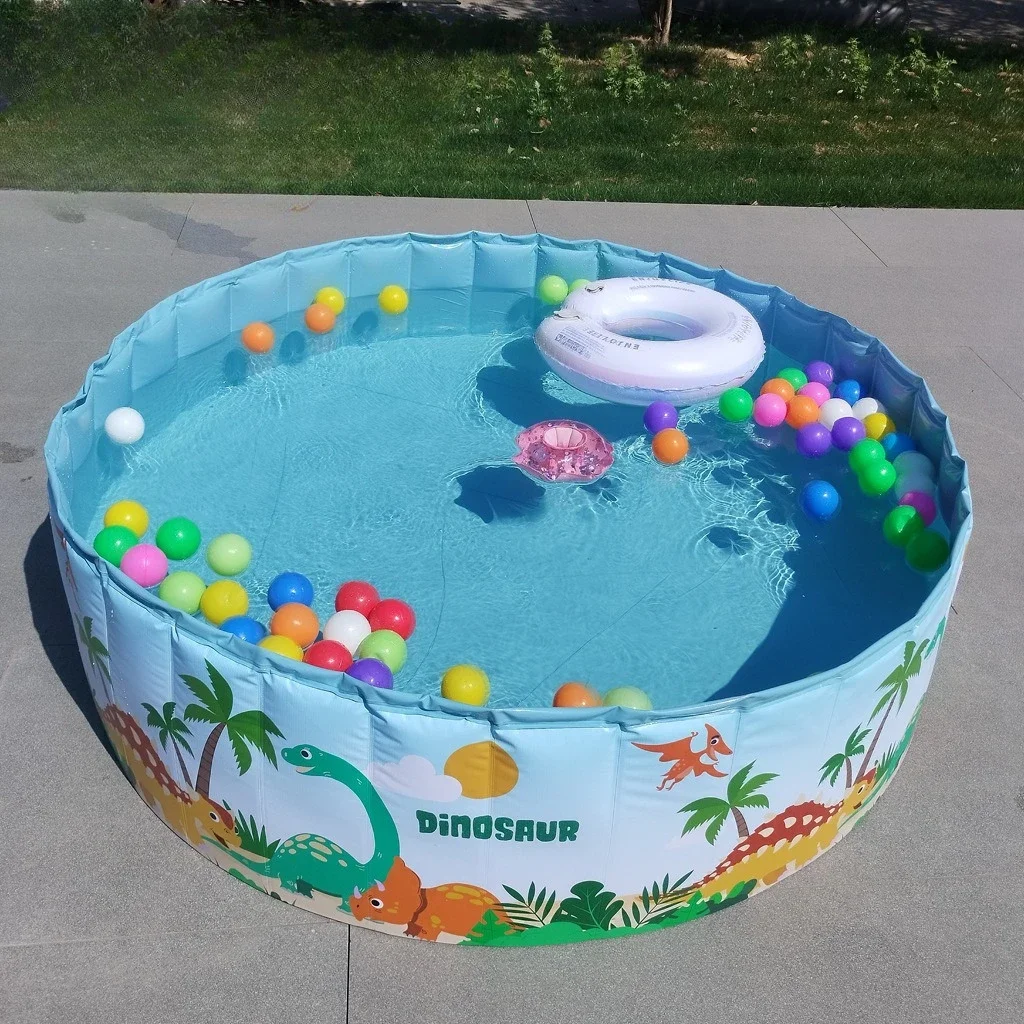 Kids Swimming Pool Thickened Round Quick Drain No-Install Portable Children's Home Pool for Water Play