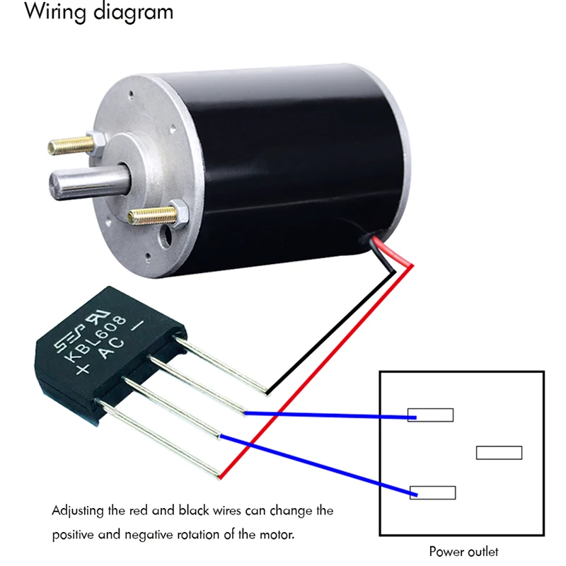 DC 220V 120W Carbon Brush DC Motor Positive and Negative Double Ball Bearing Motor Spindle for Small Bead Machine Shaft Dia 10mm