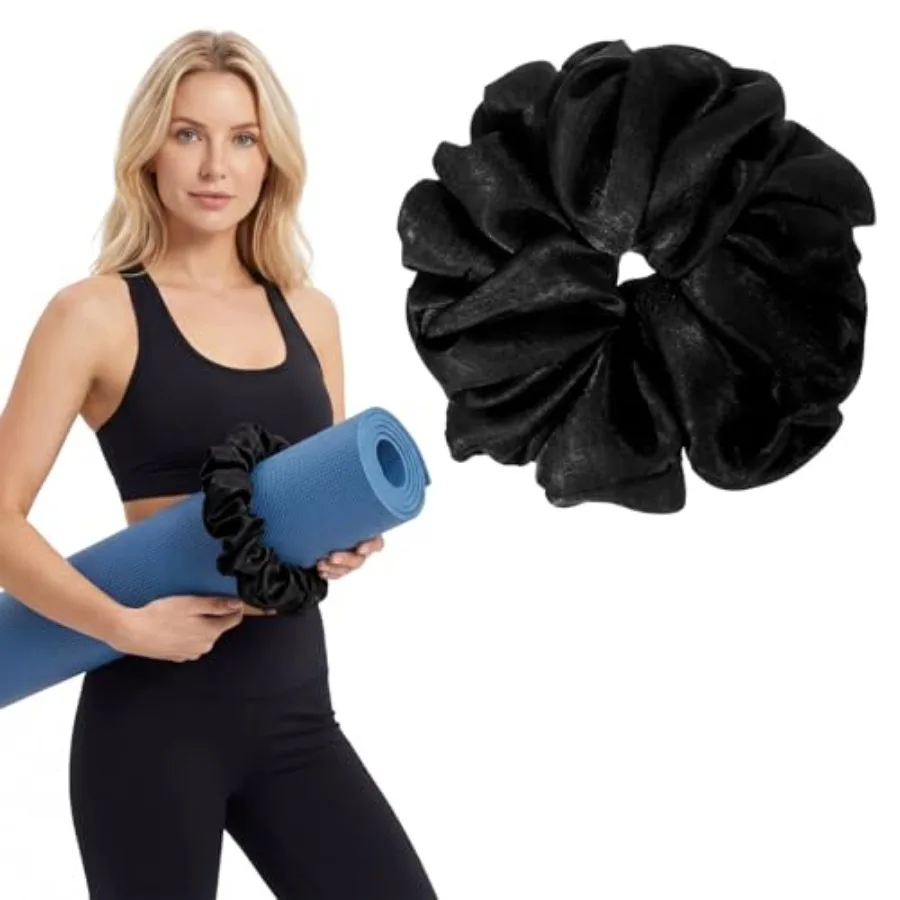 Yoga Mat Scrunchie Yoga Mat Strap Band Holds Your Yogas Mats in Style Stylish Holder Stretchable Velvet Fabric Fits All Standar