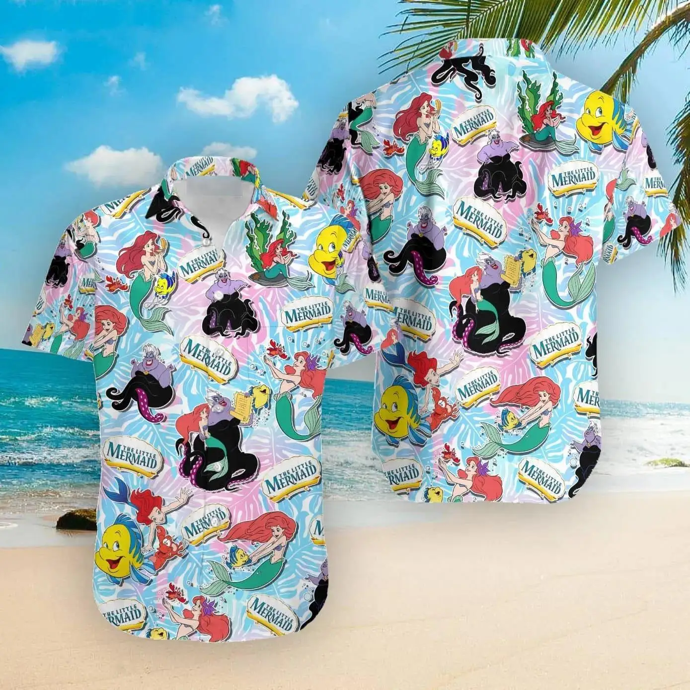 

Disney Princess Cartoon Hawaiian Shirt Men Women Summer Short Sleeve Button Up Casual Beach
