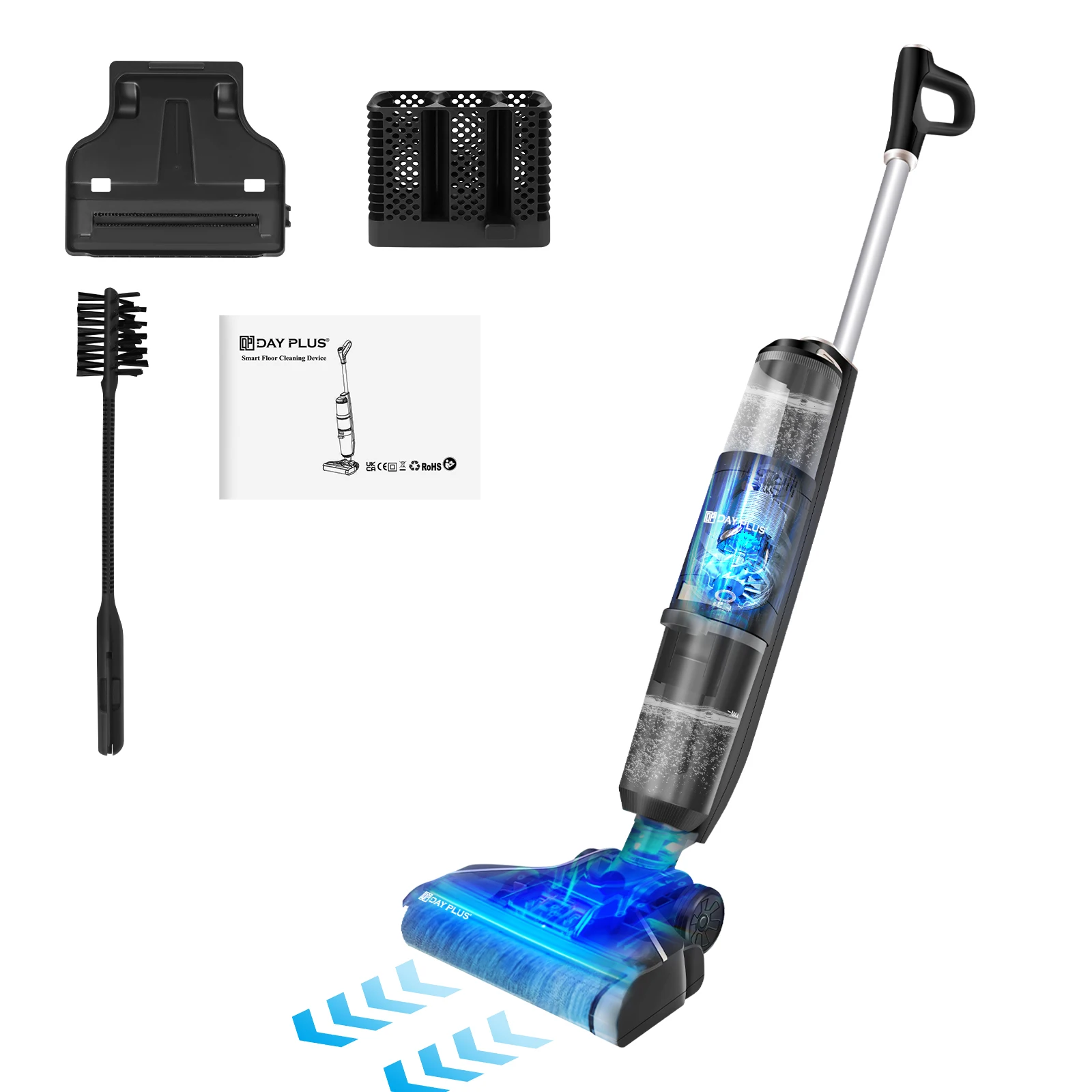 Cordless Wet Dry Vacuum Cleaner Mop with Brushless Motor, Handheld Floor Cleaner for Hard Floor, Dual-Tank System