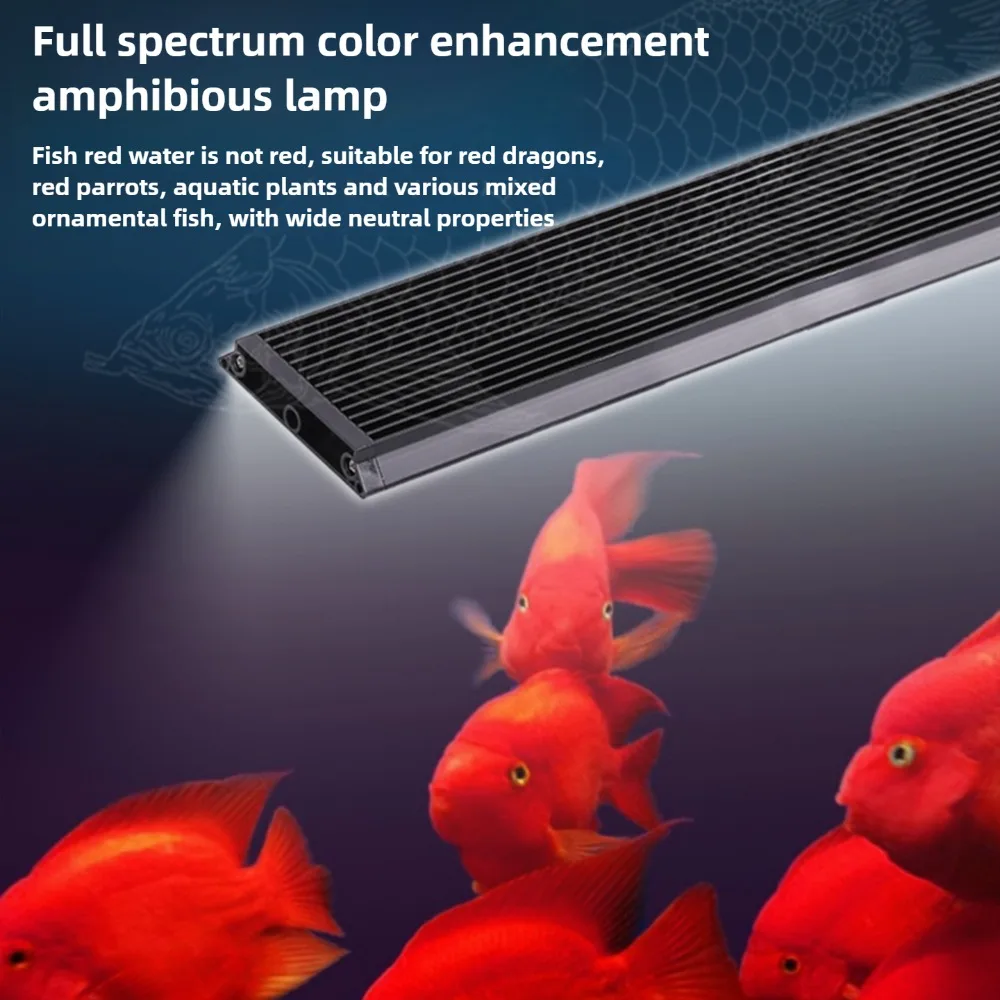 Aquarium LED Light Bar 2ft/3ft /4ft Full Spectrum Tri-Primary Color Enhance Parrot Koi Hair Color Submersible Fish Tank Light