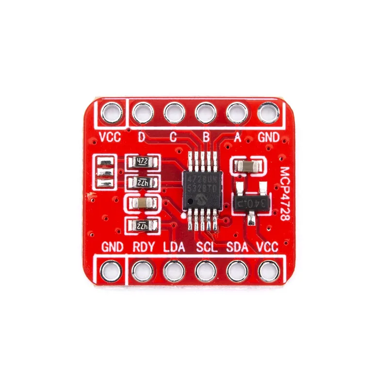 Moduł DAC 12-bitowy MCP4728, 4-kanałowy interfejs I2C, programowalna referencja napięcia z pamięcią EEPROM do projektów elektronicznych. — zdjęcie produktu 3