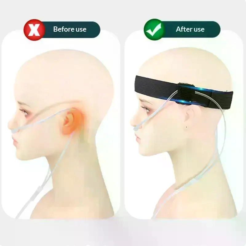Oxygen Nasal Cannula Headband Ear Protectors For Oxygen Tubing Elastic Oxygen Cannula Headband To Prevent Ear Soreness Comfort