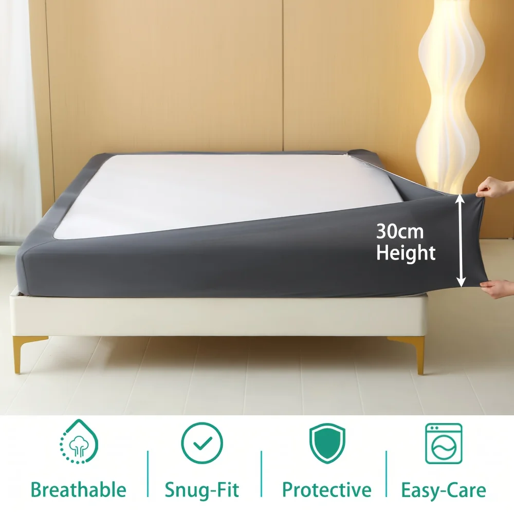 تنورة سرير قابلة للتمدد بتصميم غير قابل للانزلاق، بديلة لغطاء السرير فائقة النعومة، قابلة للغسل في الغسالة لغرفة النوم وغرفة المعيشة