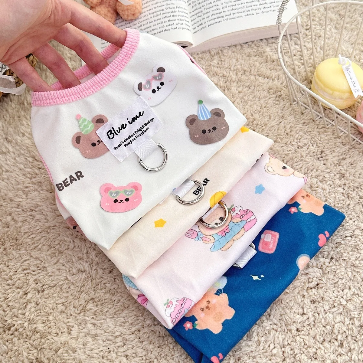 

Small Dogs Animal Full Print Vest Summer Leashable Dog Clothes Teddy Cartoon Pullover Bichon Breathable T-shirt