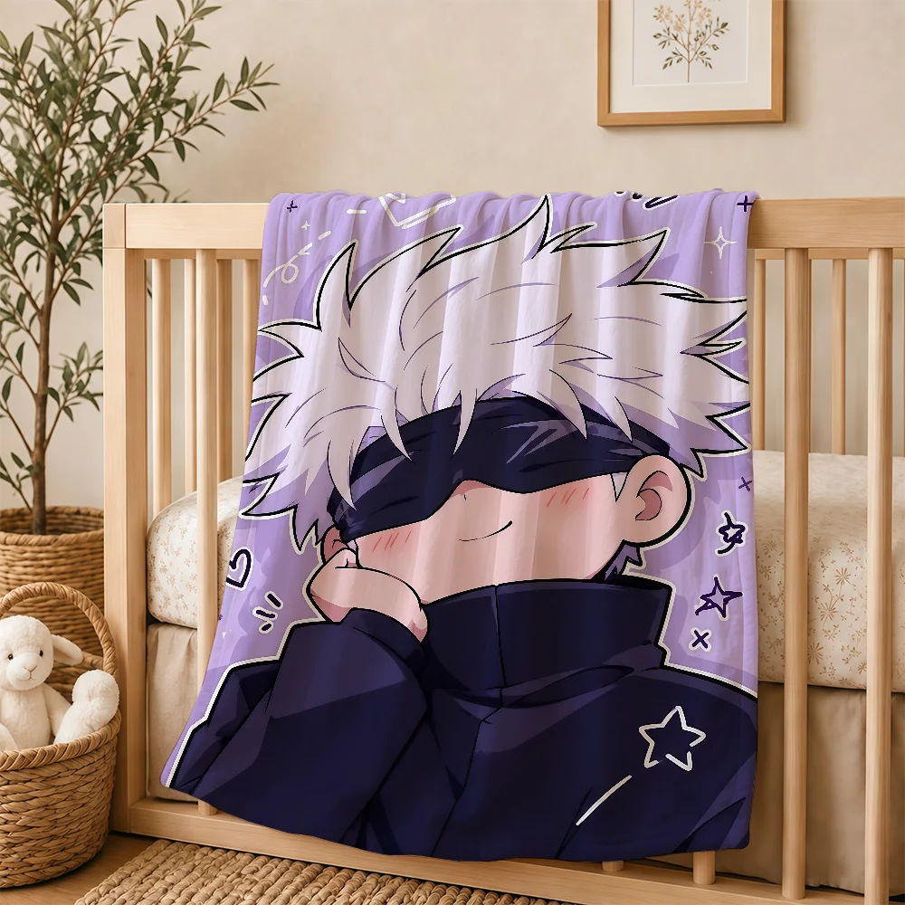 Anime S-Satoru G-Gojo Blanket For Soft Warm Knee For Bedroom Living Room Bed Sofa Camping Picnic Office Gift