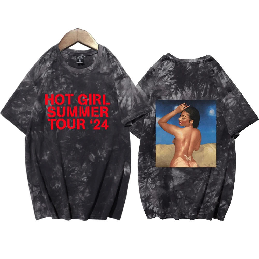 

Megan Thee Stallion Hot Girl Summer Tour ‘24 Shirt Tie Dye Shirt Unisex Round Neck Short Fans Gift