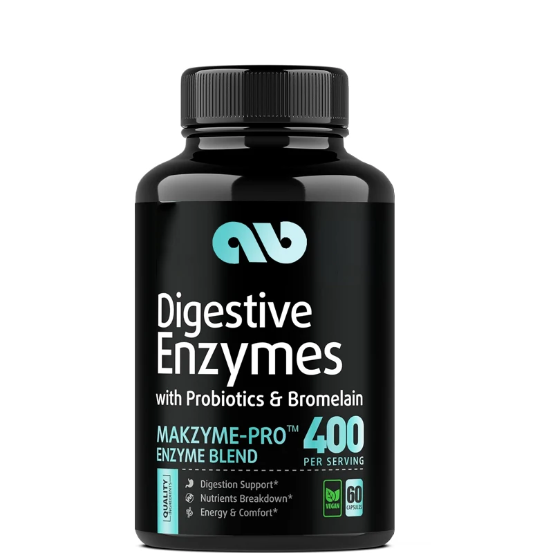 Digestive enzymes containing probiotics - relieve bloating, intestinal health supplement, lactase for digestion -60 capsules