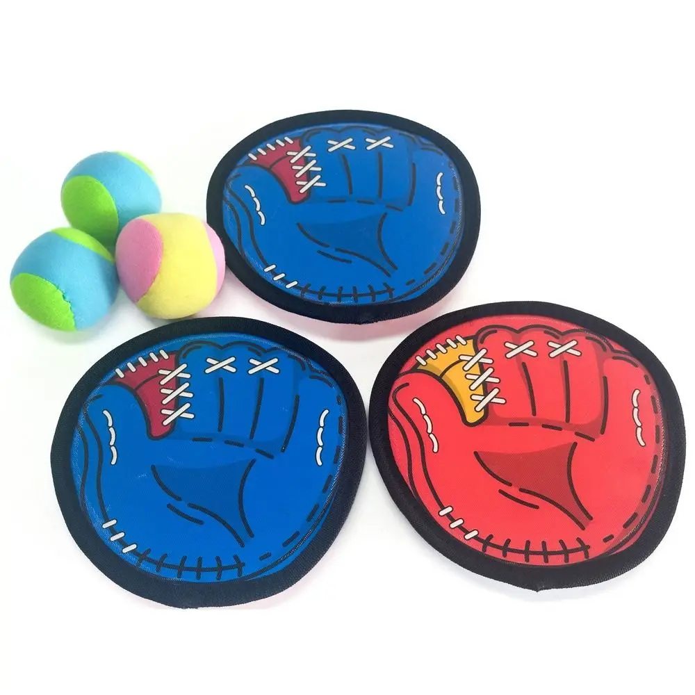 Creative Catching Ball Game Toy Colorful Sticky Target Racket Parent-Child Interactive Toy Reused Catches Catching Glove
