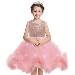 Baby Girl Dress Children Dress Irregular Sequin Mesh Fluffy Princess Dress Birthday Party Stage Performance Costume Girl Dress