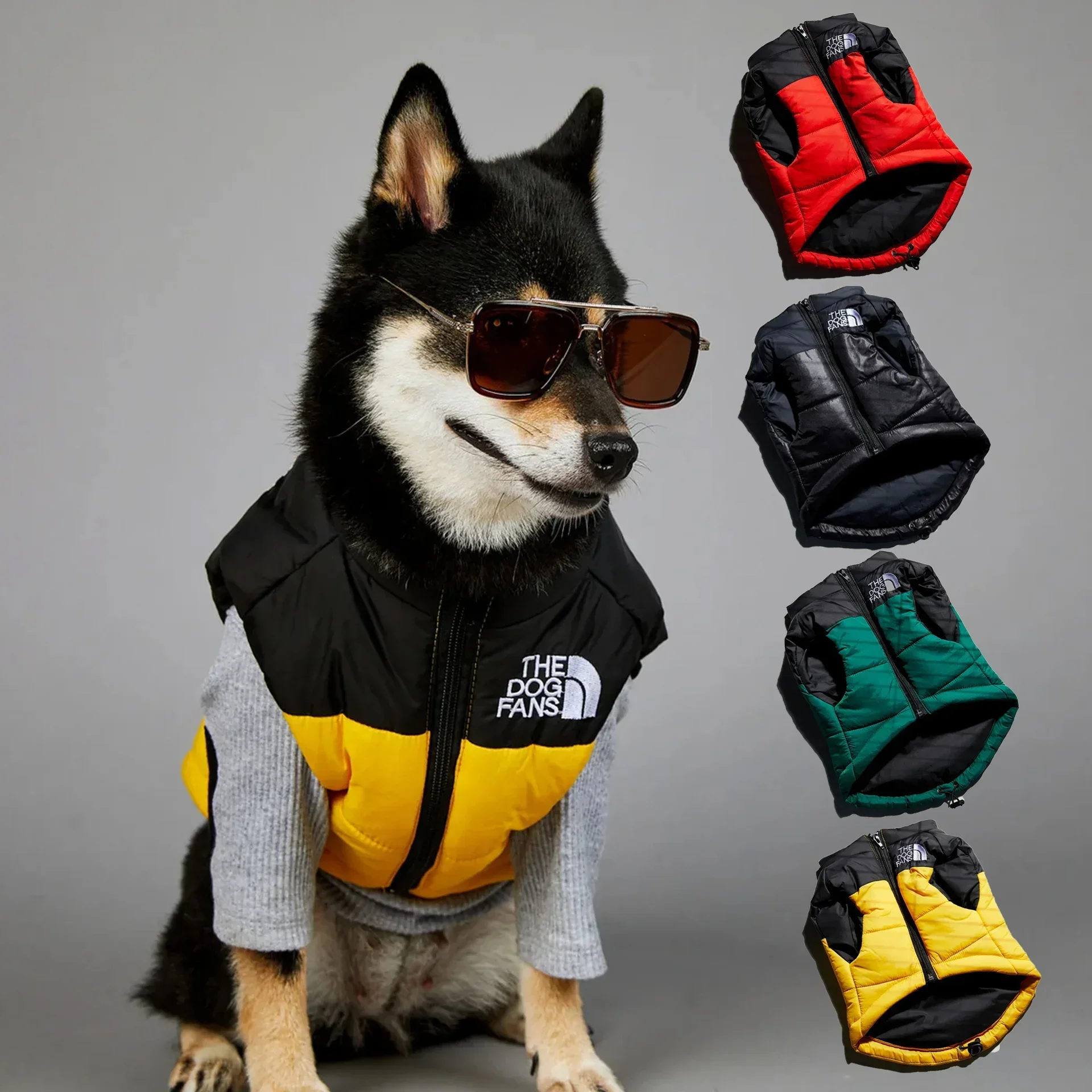 The Dog Face Pet Clothes Dog Polyester Down Jacket Winter Dog Vest Padded Warm And Windproof Dog Jacket Small Medium Pets S-5XL