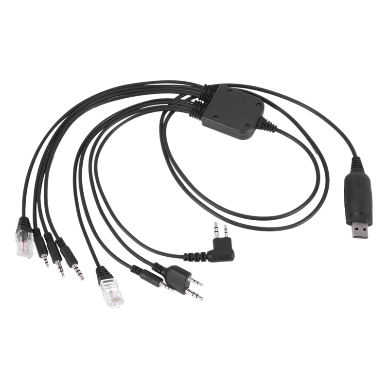AS95 2X Eight in One USB Programming Cable Compatible for Walkie Talkie for Motorola for Kenwood for ICOM for BAOFENG Radio