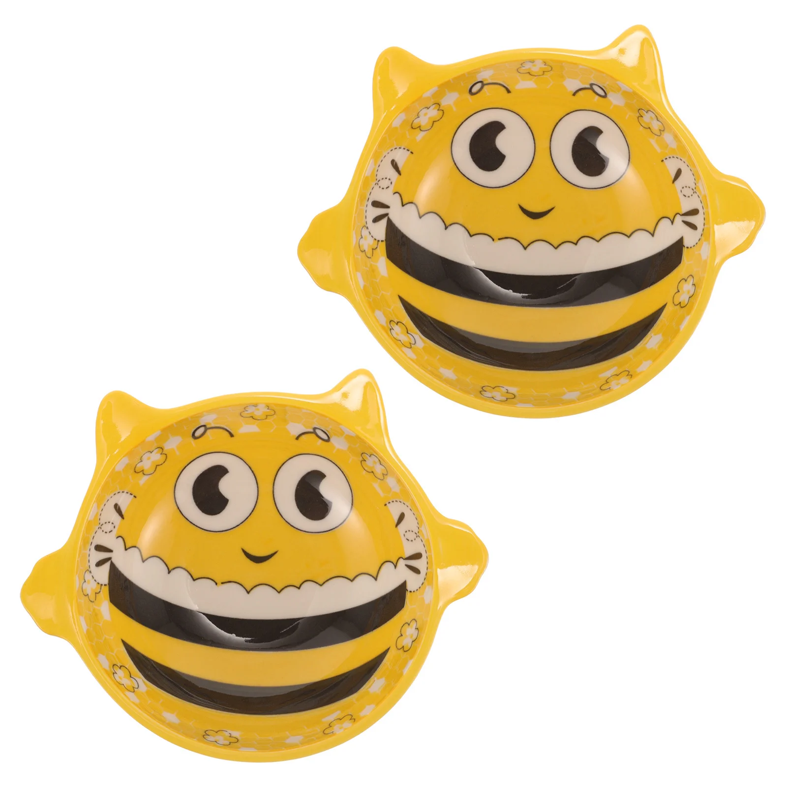 

2Pcs Bee Kitchen Decor Ceramic Sauce Bowl Cute Serving Bowl for Appetizer Soup Noodles Rice Dipping Condiment Small Ceramic