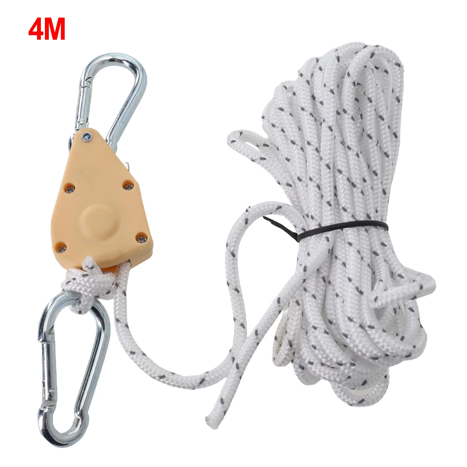 4M Adjustable Lanyard For Tent Fan Tent Wind Plant Lamp Rope Ratchet Hanger Lifting Pulley Hook Outdoor Camping Buckles