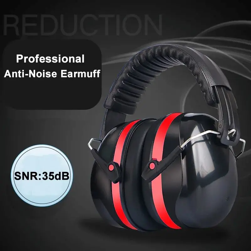 Adjustable High Quality SNR-35dB Foldable Ear Protector Anti-Noise Head Earmuffs Work Study Shooting Drumming Hearing Protection