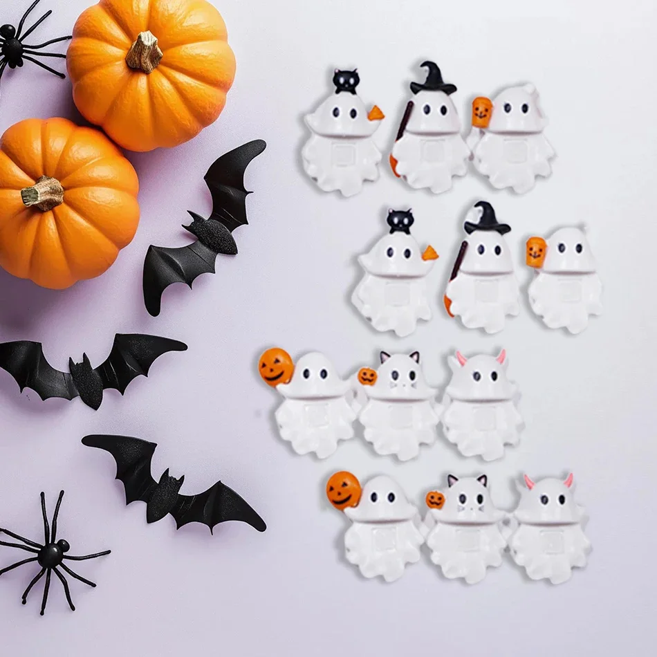 Halloween Ghost Blind Box Small Figurines for Phone Buddy Smart phone Halloween Mini Model Doll Peel-and-stick Ornament Gift