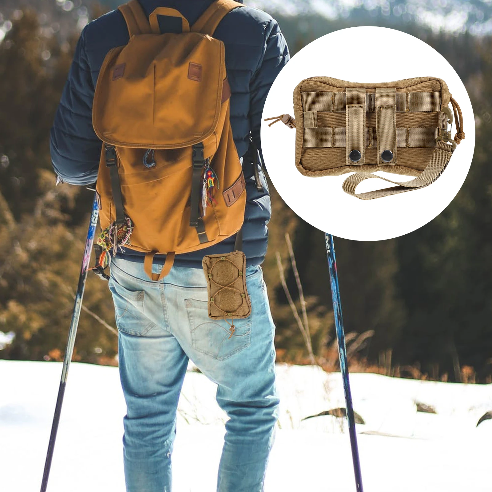

Mini Headphones Waist Bag Outdoor Electronic Product Compartments Canvas Travel Pack