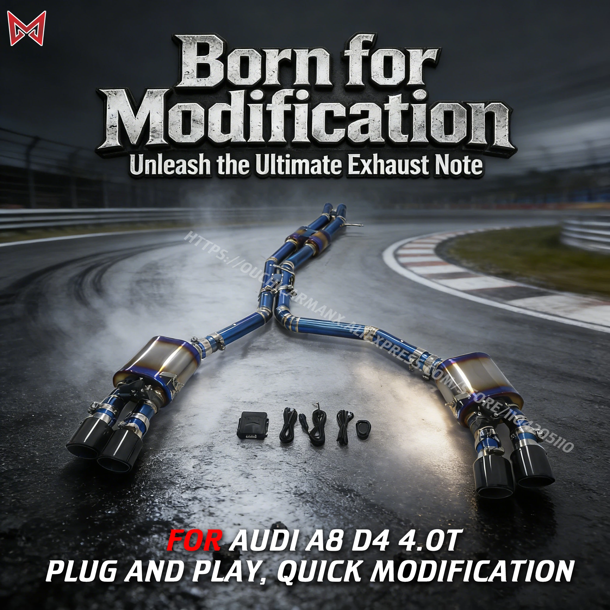 

Подходит для Audi A8 D4 4.0T Ti bluing Catback Performance, глушитель с клапаном