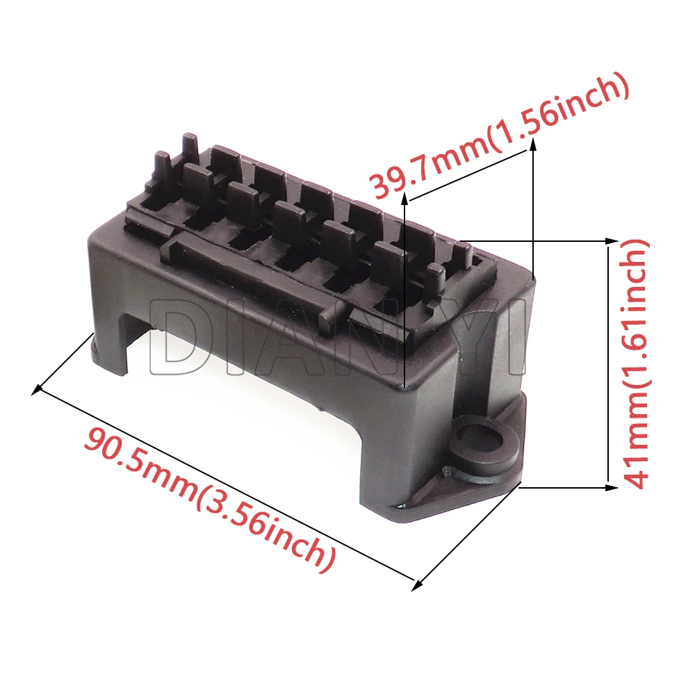 1 Set 6 Way AC Assembly Medium Standard Middle Blade Type Fuse Holder with 12pcs Terminals for Car Automobile Electromobile