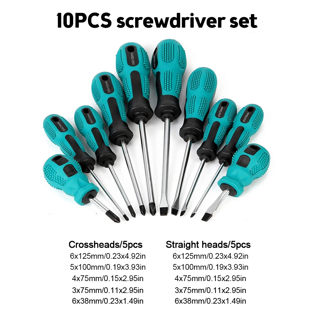 Insulated Screwdriver Set Slim-Tip Driver with Phillips Cabinet and Square Bits and a Magnetizer