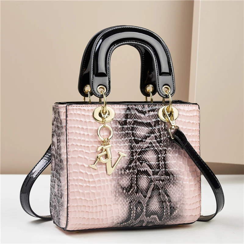 Fashion gradient high-grade alligator print women's handbag, texture all matching travel single shoulder crossbody bag