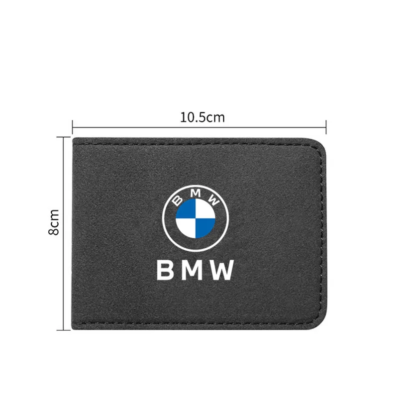 Car Suede Leather Driver License Bag Auto Driving Documents Wallet Sticker For BMW E46 E90 E60 F30 G32 G30 G20 X1 X2 X3 X5 X4 X6 view 5