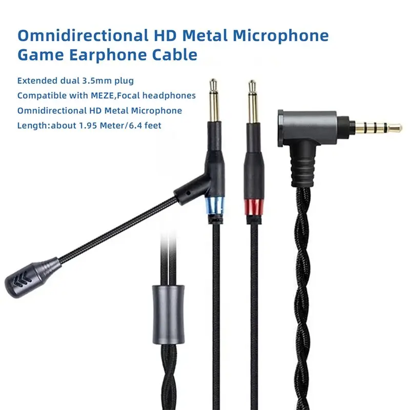 LXYB18B HFM04 For Sony Hifiman HE400SE Sundara Arya Ananda Deva Pro MEZE Compatible Headphone Cable With HD Omnidirectional