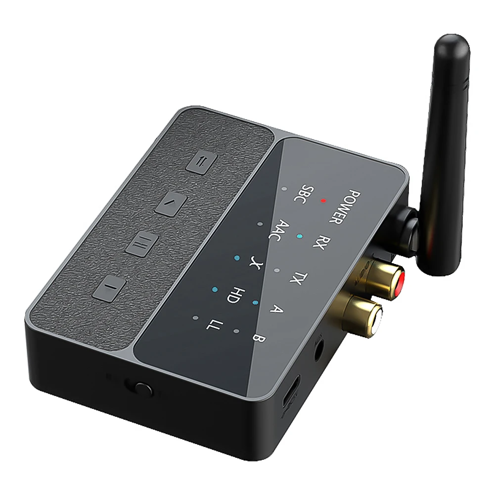 Adaptador estéreo de alta fidelidade 5.3 compatível com bluetooth 3.5mm aux/rca 2 em 1 dongle de áudio sem fio adaptador de música estéreo para tv estéreo doméstico