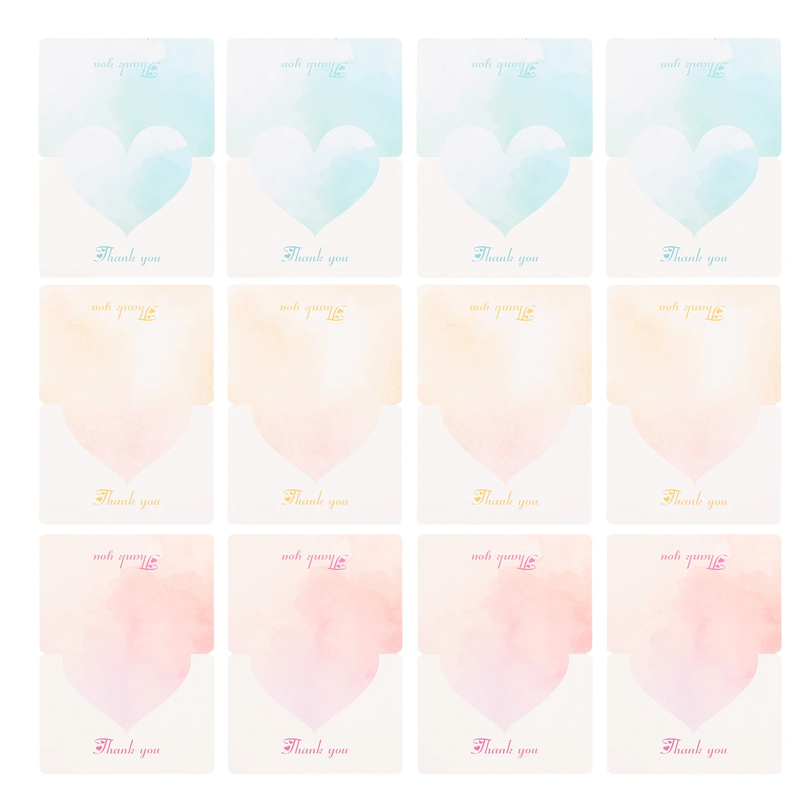 

30 Pcs Greeting Card Thank You Cards Business Hearts Blank and Envelopes Mini Bride Elegant