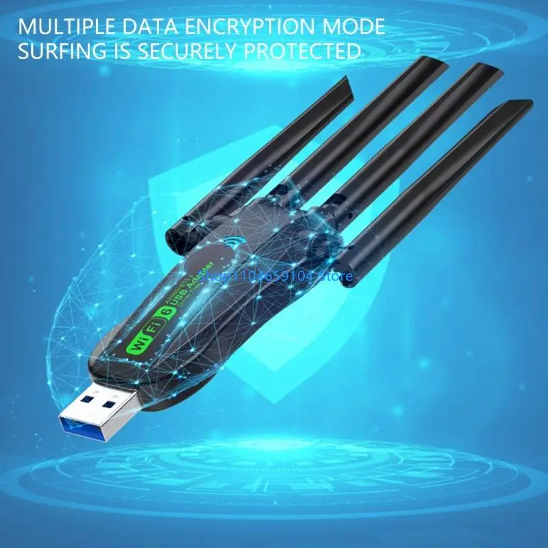 5GHz bandas AX900 USB WiFi 6 adaptadores 900Mbps enchufes conexión inalámbrica rápida y reproduce carcasa a prueba