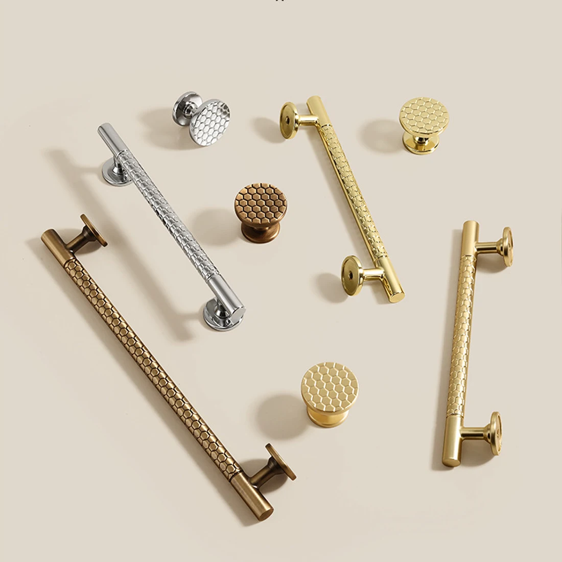 YUTOKO Nordic Style Gold Cabinet Handle Creative Silver Wardrobe Door Handle Solid Zinc Alloy Drawer Handle Single Hole Knob