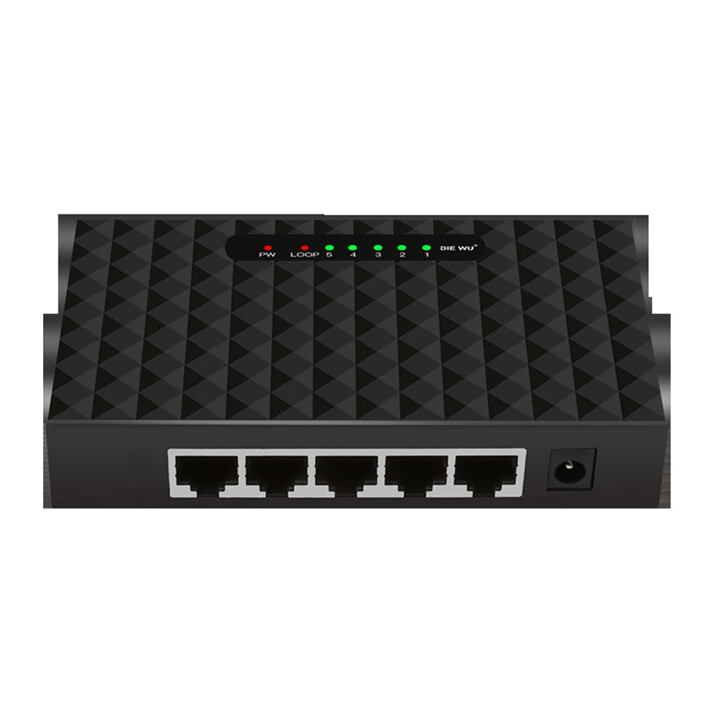 5-Port RJ45 10/100/1000Mbps Switch Hub Plastic Case Stock Available for Desktop Gigabit Network Ethernet