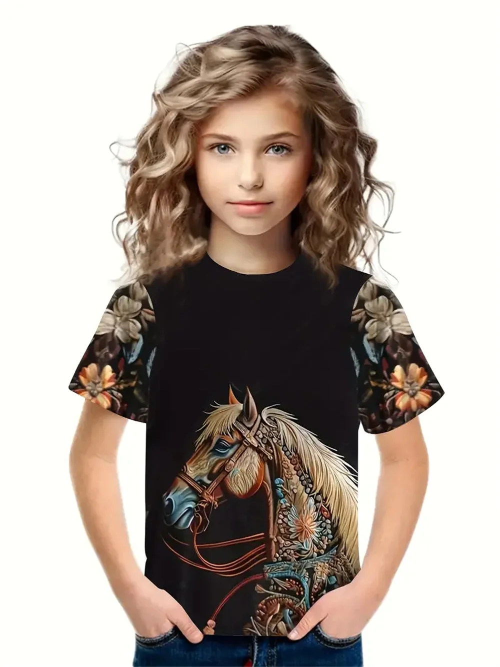 T-shirt da ragazza estate stampa 3d moda top a maniche corte t-shirt Casual abbigliamento per ragazze t-shirt per bambini abbigliamento per bambini