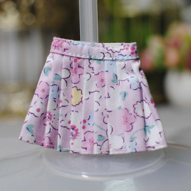 1/3 BJD Doll Pleated Skirt for 60cm Doll Floral Plaid Skirt A-line Skirt Girl Dress Up Toy Accessories