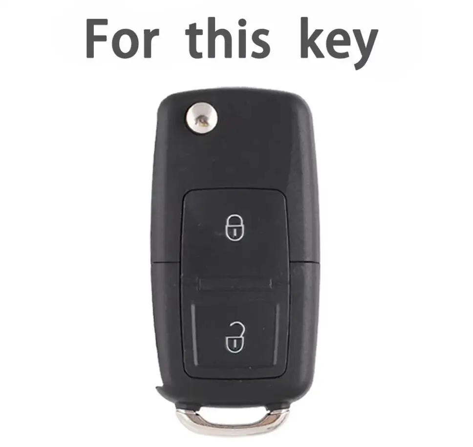 Zinc Alloy Leather Car Smart Key Case Cover Shell Fob Holder for VW Volkswagen MK4 Bora Golf 4 5 6 Jetta Passat Polo Bora Touran