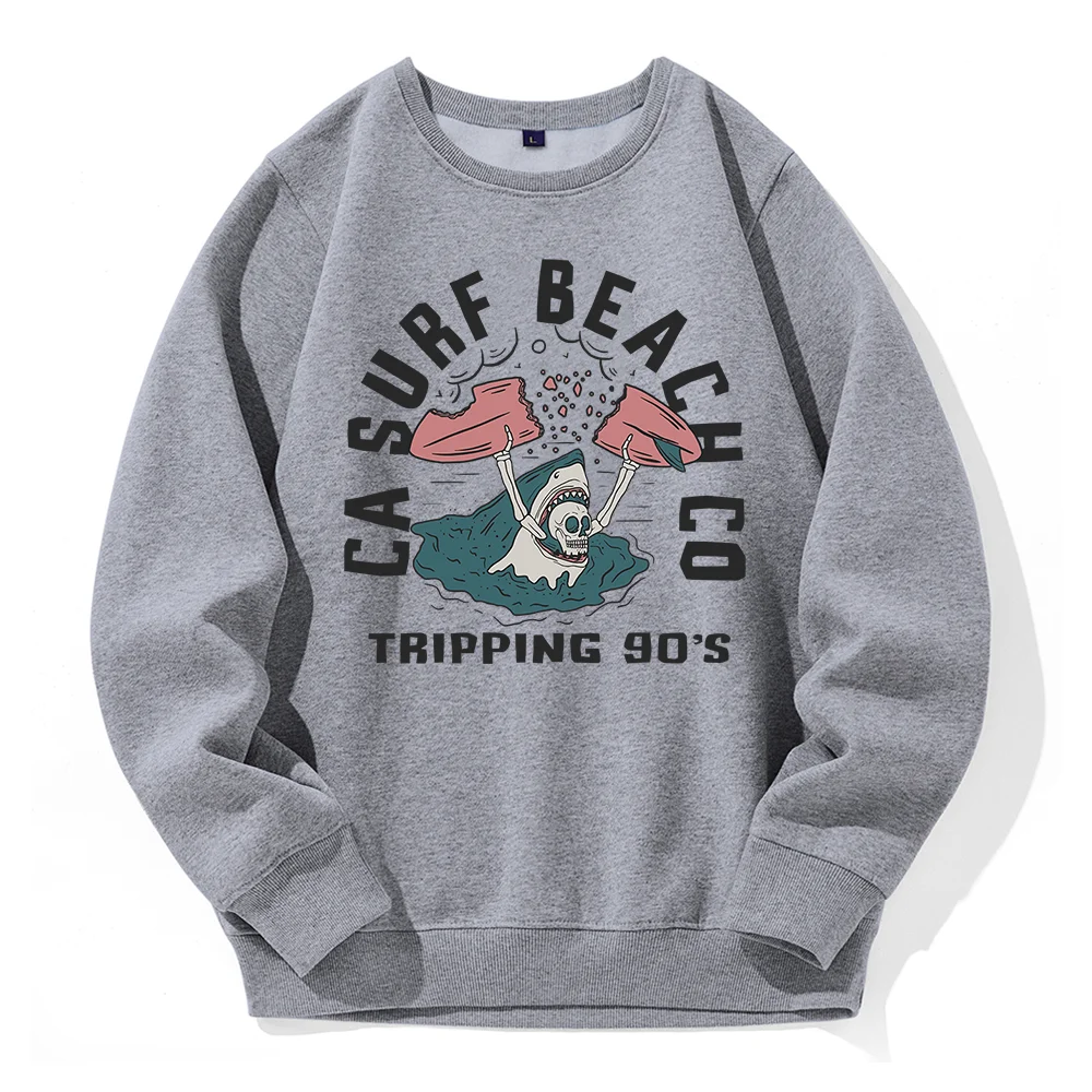 

California Surf Beach Tripping 90'S Print Hooded Men Breathable Loose Hoody Colorful Novelty Streetwear Casual Fashion Hoodies