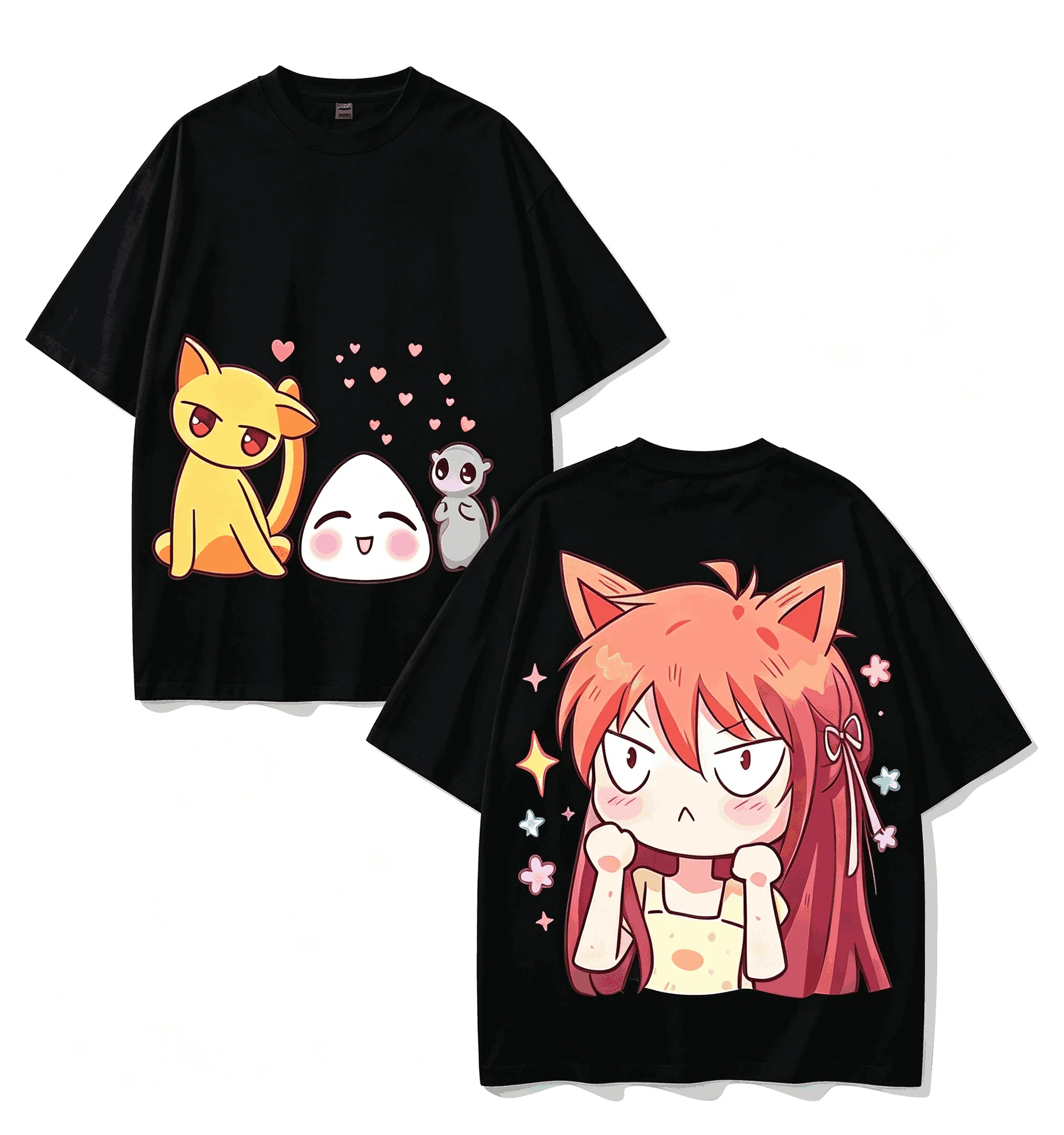 Fruits Basket Summer New Cotton Retro Unisex Casual Fashion T-shirt High Street Oversized Unisex Trendy Cotton Breathable soft