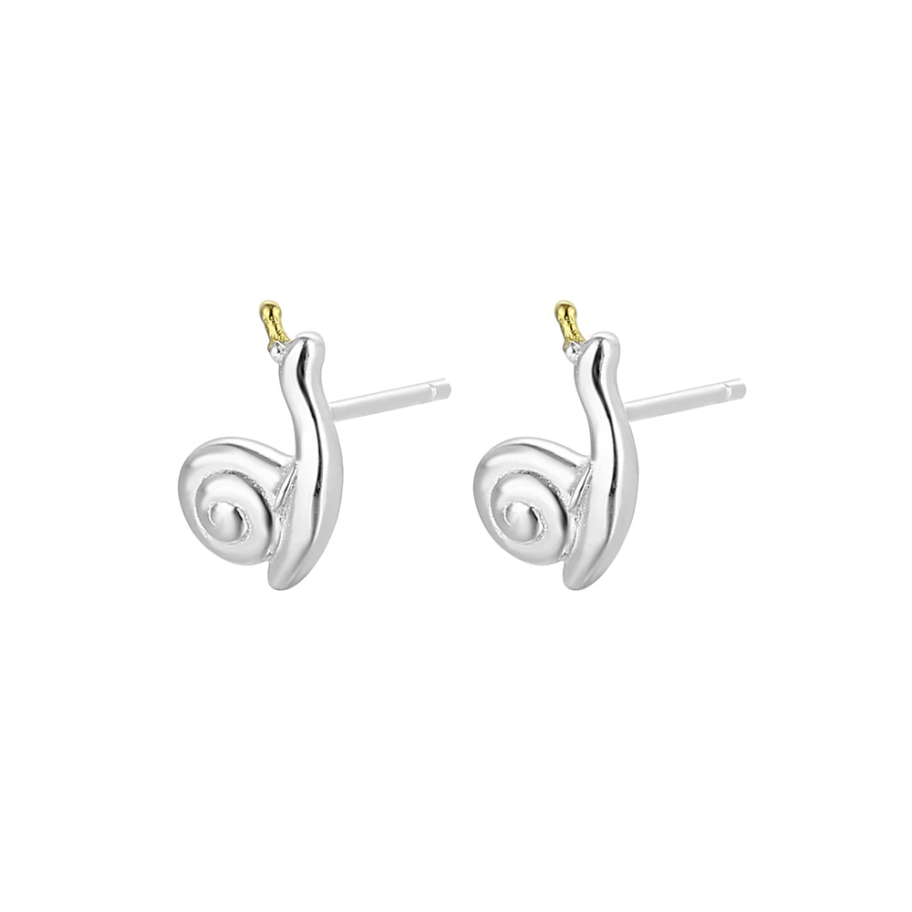 RYJU 925 Sterling Silver Cute Snail Mini Studs Earrings for Women Fashion Enthusiasts Daily Wear Dates Jewelry Accessories Gifts